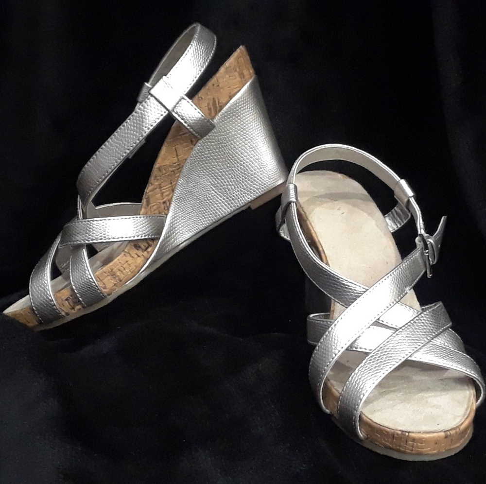 Silver Strappy Heels